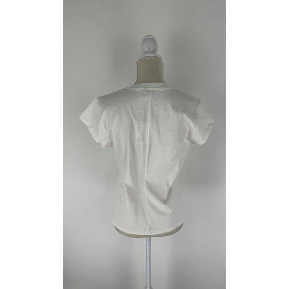 & Other Stories Organic Cotton Short Sleeve T Shirt Womens Medium White Tee New - Picture 4 of 9